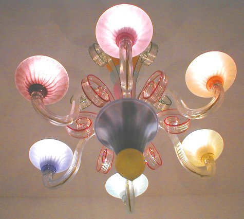A close view of the new chandelier.