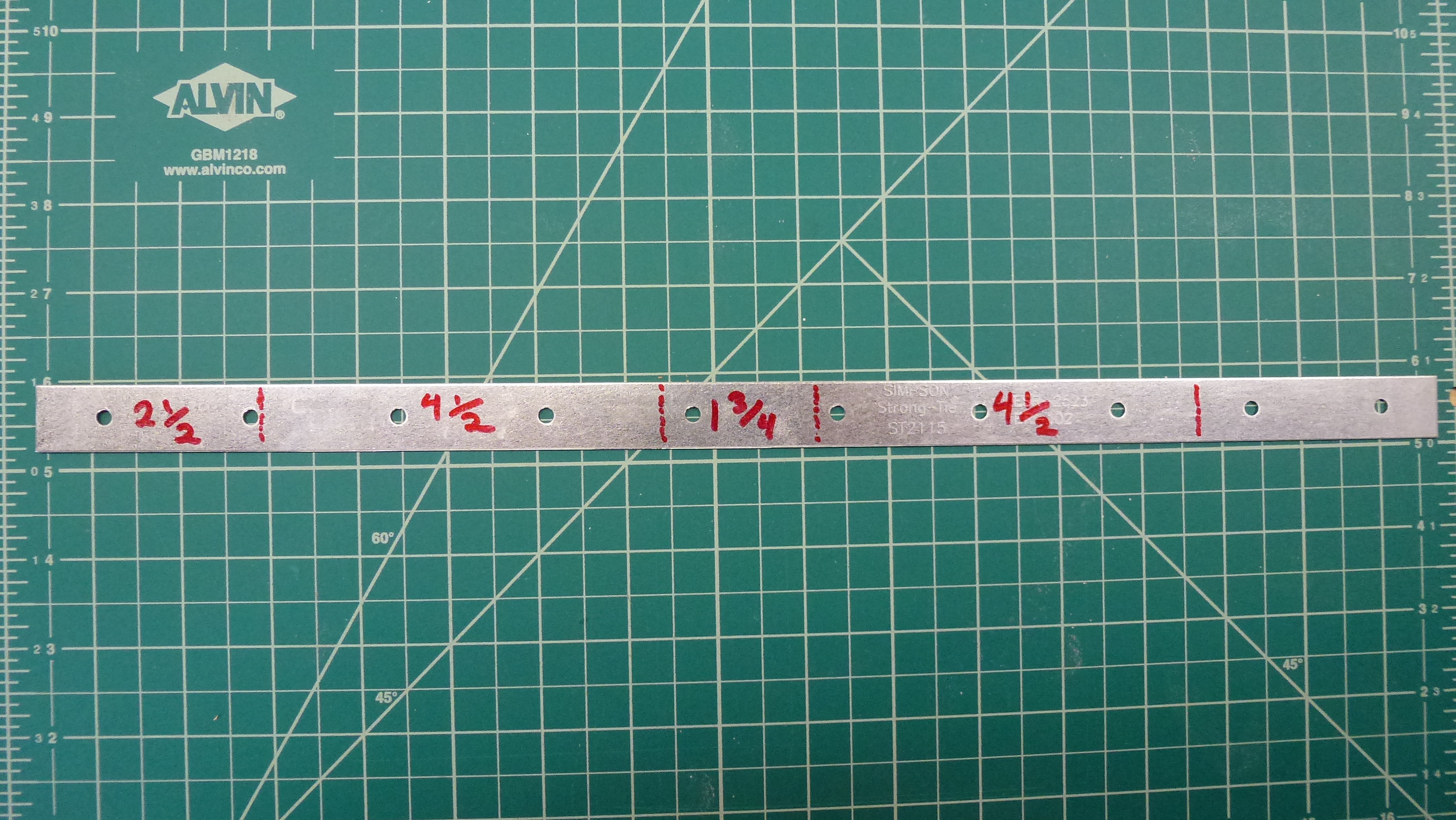 the remaining strap tie is marked for bending