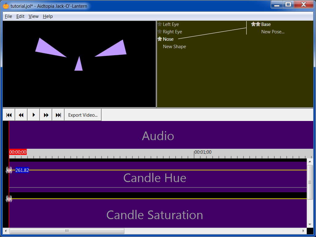 the eyes and nose are now a lavender color as the spider in the “Candle Hue” knob is dragged to a different level